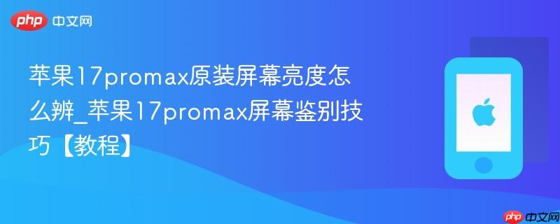 苹果17promax原装屏幕亮度怎么辨_苹果17promax屏幕鉴别技巧【教程】  第1张