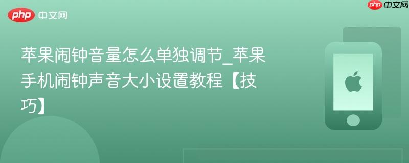 苹果闹钟音量怎么单独调节_苹果手机闹钟声音大小设置教程【技巧】  第1张