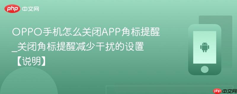 OPPO手机怎么关闭APP角标提醒_关闭角标提醒减少干扰的设置【说明】  第1张