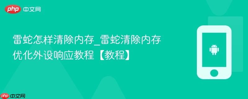 雷蛇怎样清除内存_雷蛇清除内存优化外设响应教程【教程】  第1张