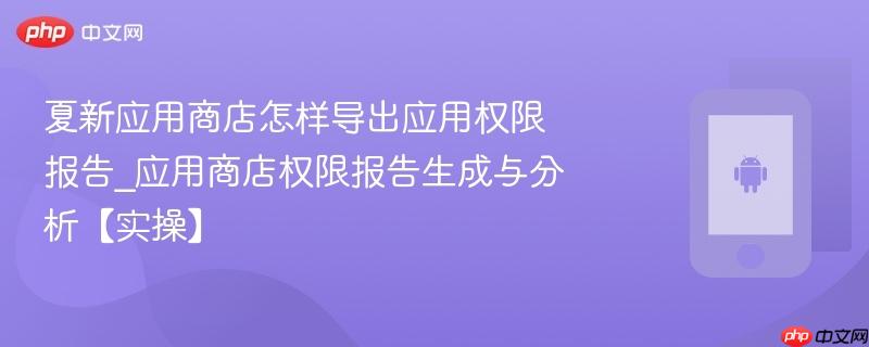 夏新应用商店怎样导出应用权限报告_应用商店权限报告生成与分析【实操】  第1张