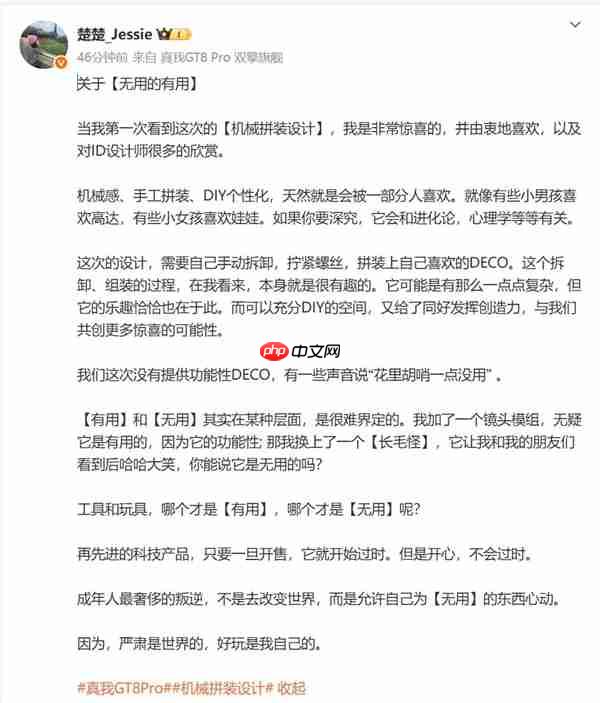 有网友认为真我GT8 Pro外观花里胡哨 真我CMO回应  第2张