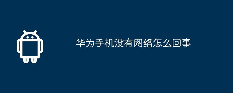 华为手机没有网络怎么回事  第1张