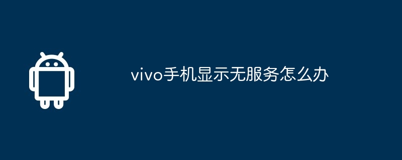vivo手机显示无服务怎么办  第1张