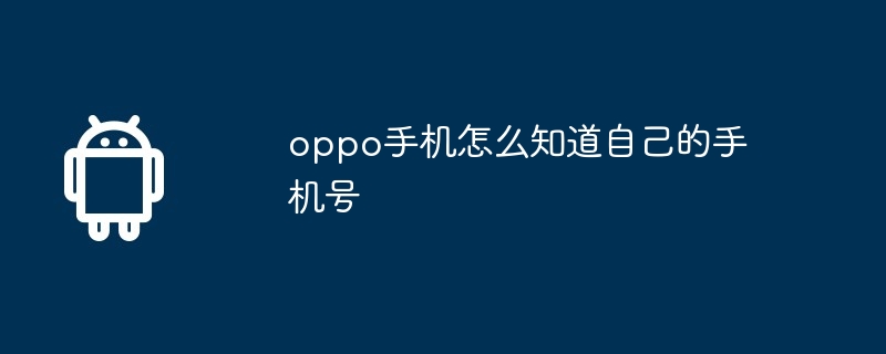 oppo手机怎么知道自己的手机号  第1张