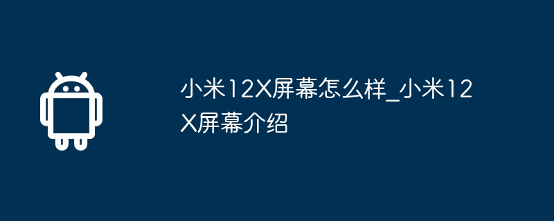 小米12X屏幕怎么样_小米12X屏幕介绍  第1张