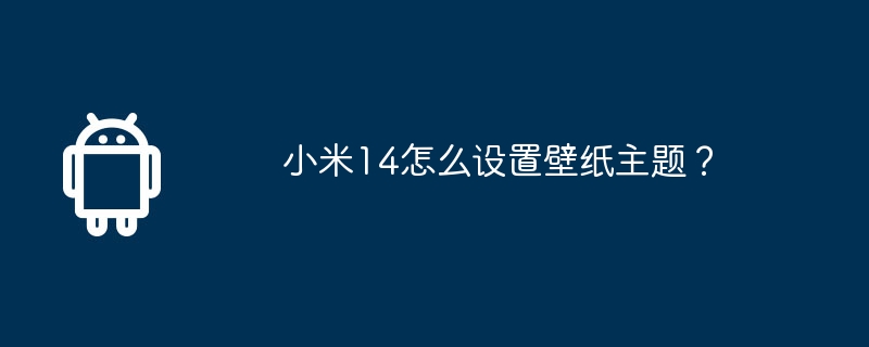 小米14怎么设置壁纸主题？