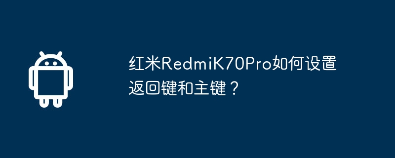 红米RedmiK70Pro如何设置返回键和主键？