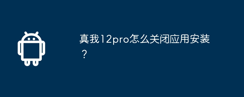 真我12pro怎么关闭应用安装？