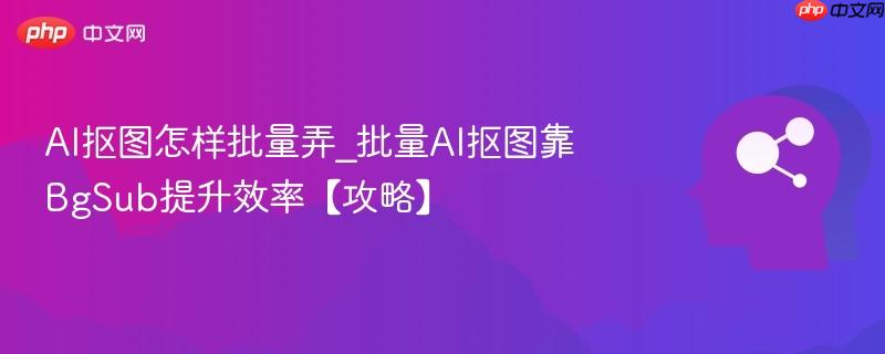 AI抠图怎样批量弄_批量AI抠图靠BgSub提升效率【攻略】  第1张