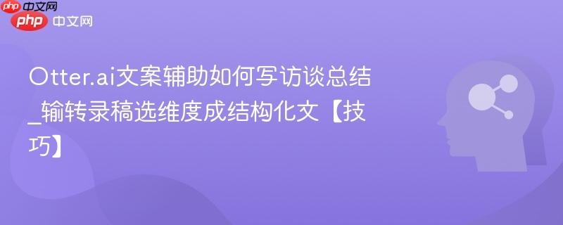 Otter.ai文案辅助如何写访谈总结_输转录稿选维度成结构化文【技巧】  第1张