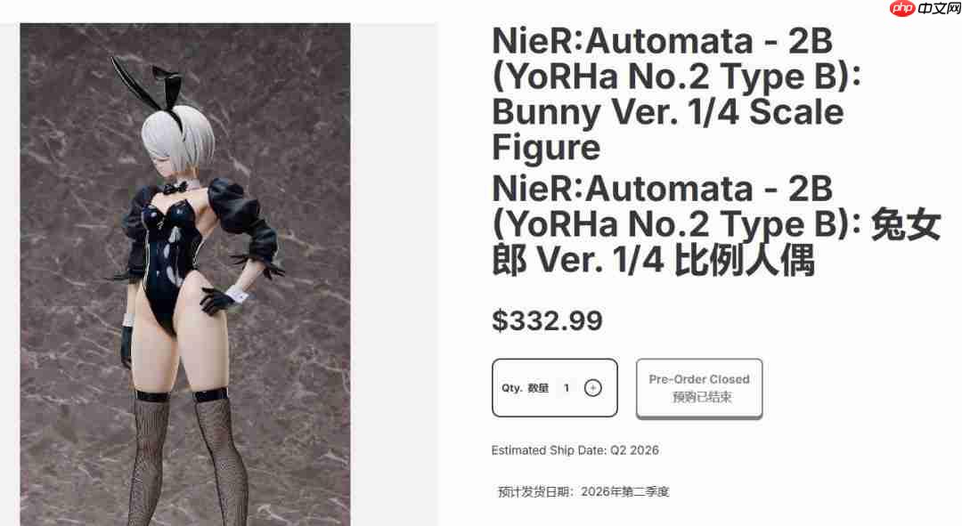 《尼尔:自动人形》2B兔女郎手办开订 动画版造型登场  第2张