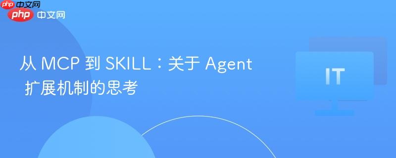 从 MCP 到 SKILL：关于 Agent 扩展机制的思考  第1张