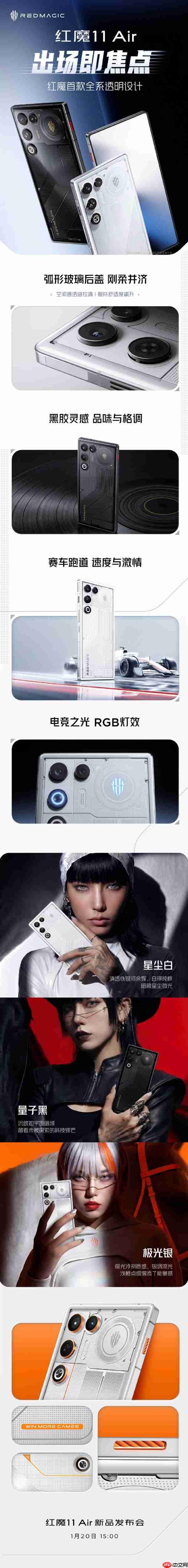 2026首款真全面屏旗舰来了！红魔11 Air外观细节公布：全系透明设计 RGB灯效  第4张