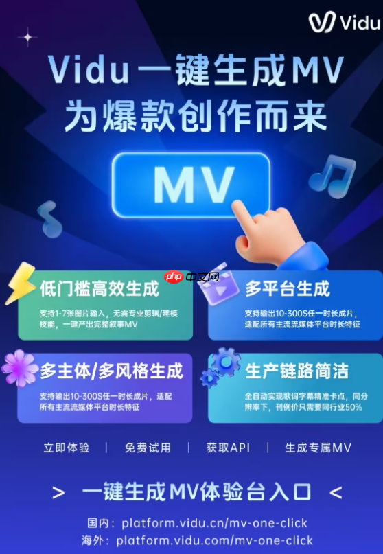 ​Vidu 发布 AI 一键生成 MV 功能  第1张