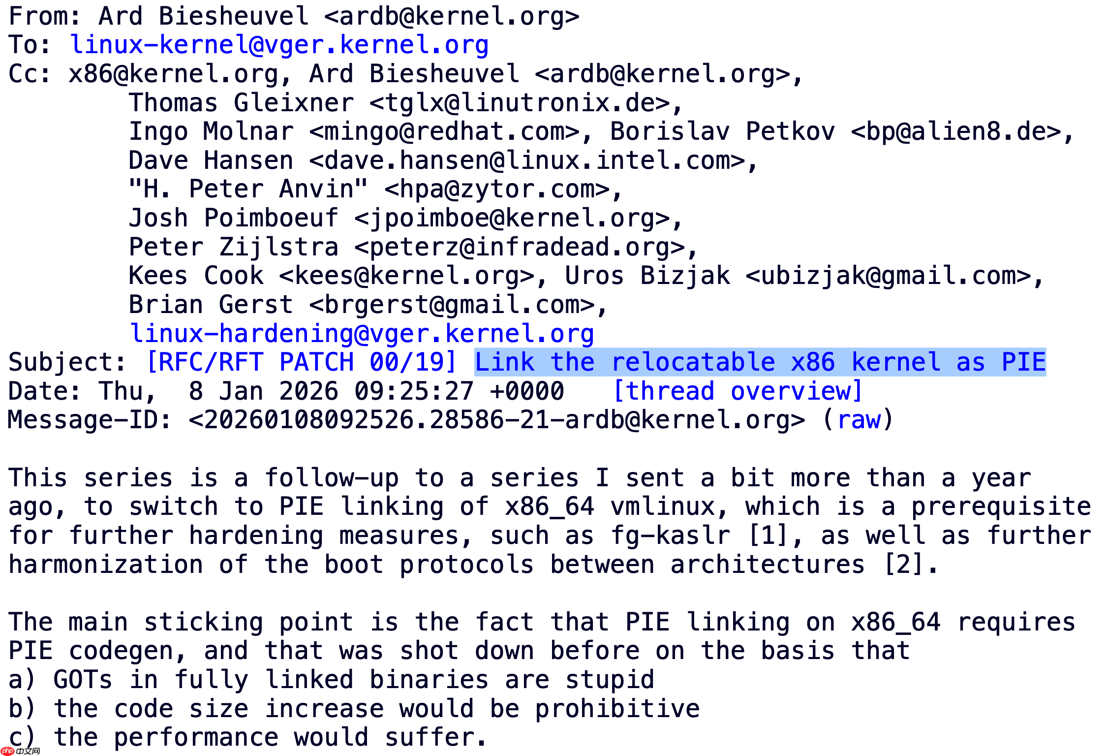 Linux 内核有望在 2026 年支持 x86_64 作为 PIE 链接  第1张