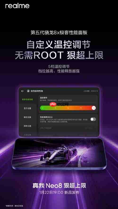 无需ROOT！支持温控调节和自定义频率，真我Neo8配置曝光