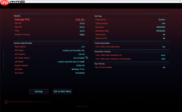 Intel新一代锐炫B390核显首测：《赛博朋克2077》多帧生成跑出367FPS  第11张