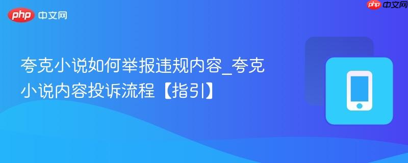 夸克小说如何举报违规内容_夸克小说内容投诉流程【指引】  第1张