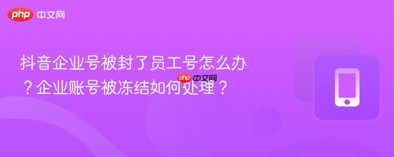抖音企业号被封了员工号怎么办？企业账号被冻结如何处理？  第1张