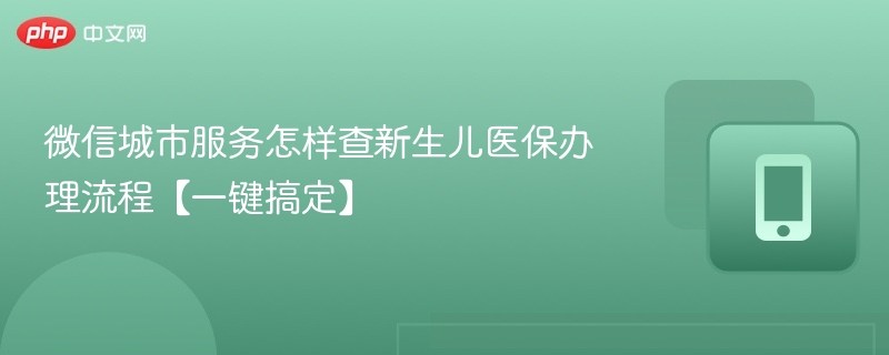 微信城市服务怎样查新生儿医保办理流程【一键搞定】  第1张
