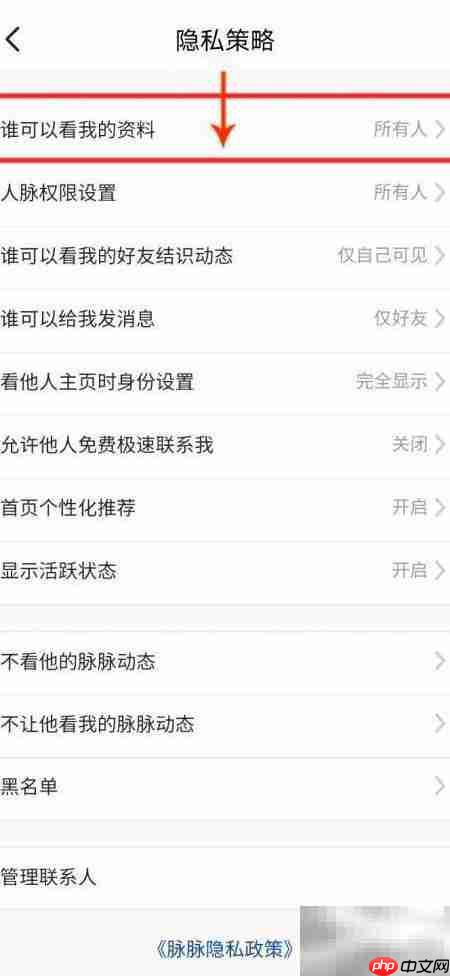 脉脉如何设置好友查看资料  第4张