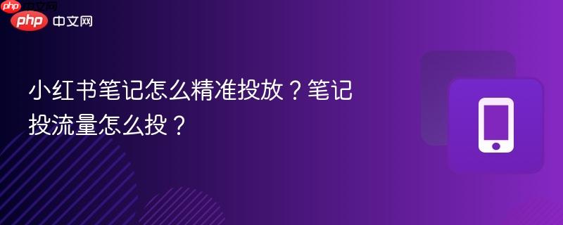 小红书笔记怎么精准投放？笔记投流量怎么投？  第1张