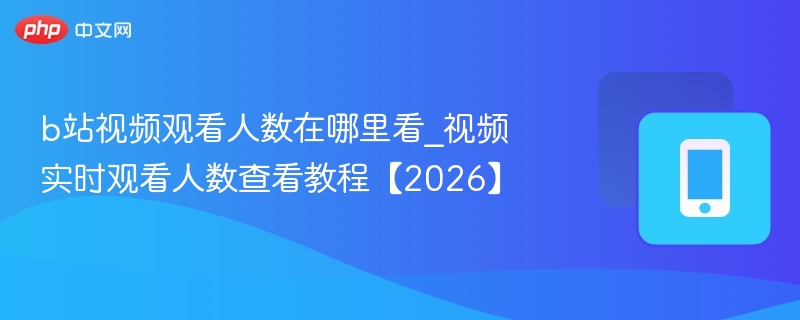 b站视频观看人数在哪里看_视频实时观看人数查看教程【2026】