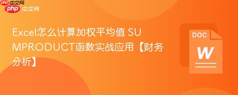 Excel怎么计算加权平均值 SUMPRODUCT函数实战应用【财务分析】