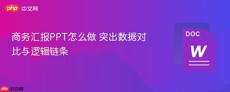 商务汇报PPT怎么做 突出数据对比与逻辑链条  第1张