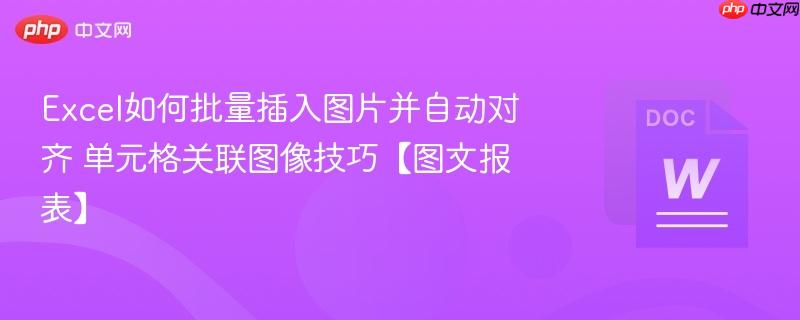 Excel如何批量插入图片并自动对齐 单元格关联图像技巧【图文报表】  第1张
