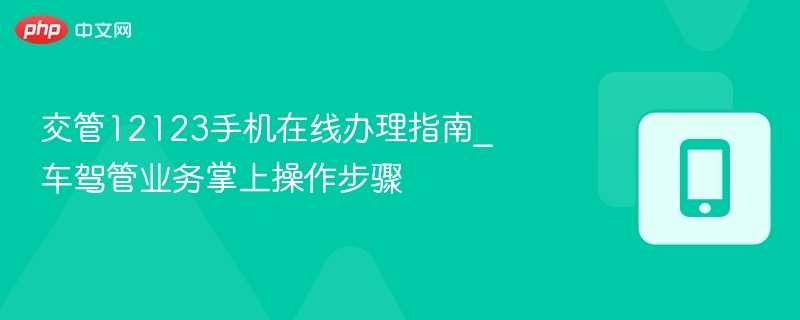 交管12123手机在线办理指南_车驾管业务掌上操作步骤