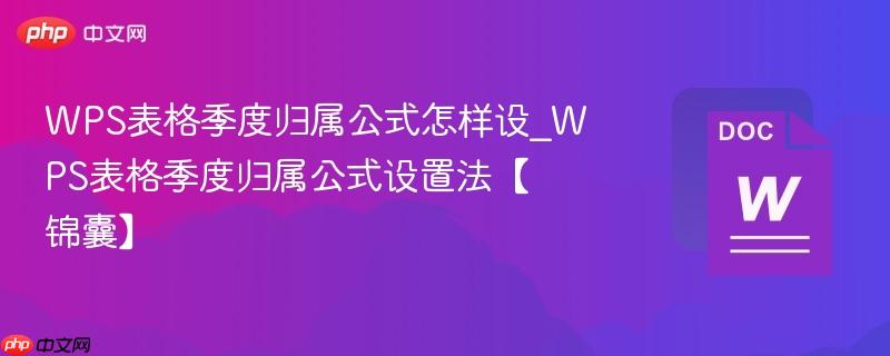 WPS表格季度归属公式怎样设_WPS表格季度归属公式设置法【锦囊】  第1张