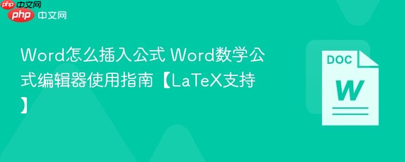 Word怎么插入公式 Word数学公式编辑器使用指南【LaTeX支持】  第1张