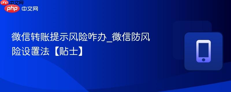 微信转账提示风险咋办_微信防风险设置法【贴士】  第1张