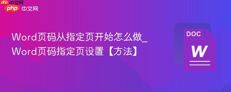 Word页码从指定页开始怎么做_Word页码指定页设置【方法】  第1张