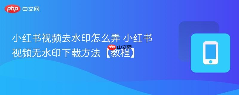 小红书视频去水印怎么弄 小红书视频无水印下载方法【教程】  第1张