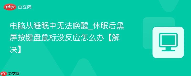 电脑从睡眠中无法唤醒_休眠后黑屏按键盘鼠标没反应怎么办【解决】