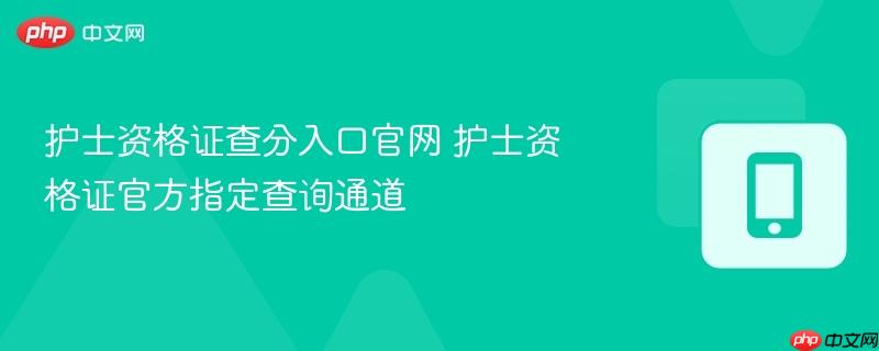 护士资格证查分入口官网 护士资格证官方指定查询通道