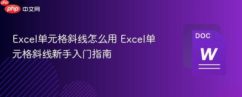Excel单元格斜线怎么用 Excel单元格斜线新手入门指南  第1张