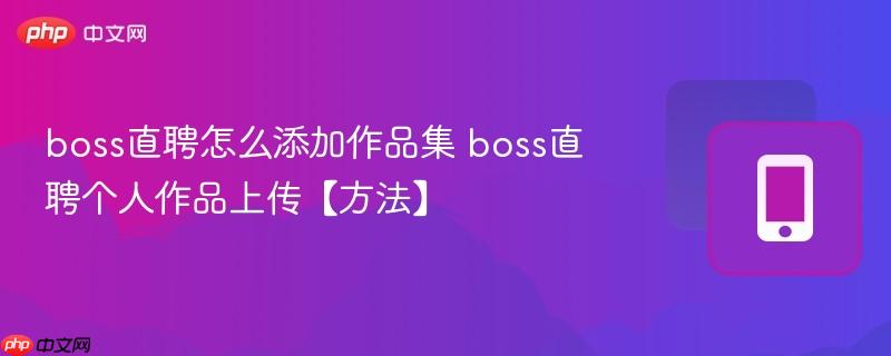 boss直聘怎么添加作品集 boss直聘个人作品上传【方法】  第1张