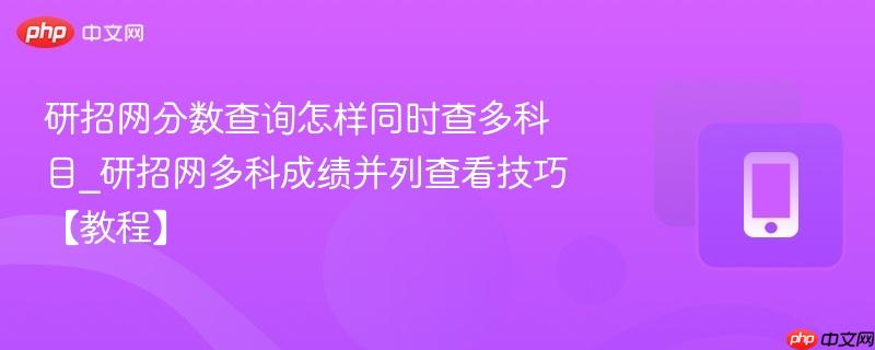 研招网分数查询怎样同时查多科目_研招网多科成绩并列查看技巧【教程】  第1张