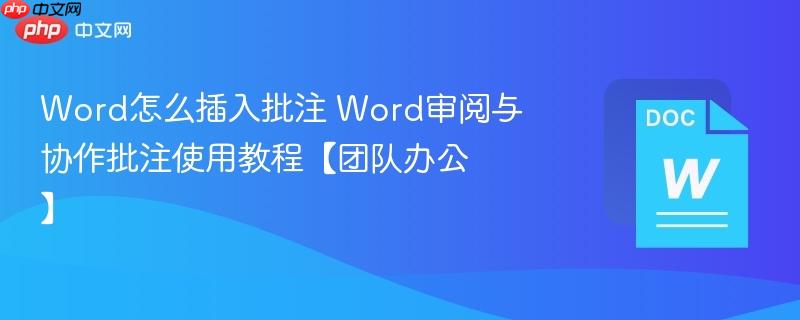 Word怎么插入批注 Word审阅与协作批注使用教程【团队办公】  第1张