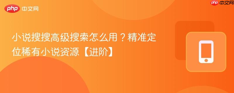 小说搜搜高级搜索怎么用？精准定位稀有小说资源【进阶】  第1张