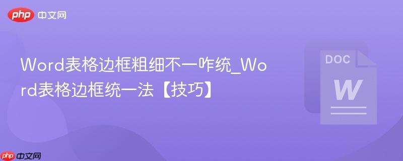 Word表格边框粗细不一咋统_Word表格边框统一法【技巧】