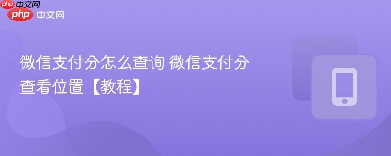 微信支付分怎么查询 微信支付分查看位置【教程】  第1张