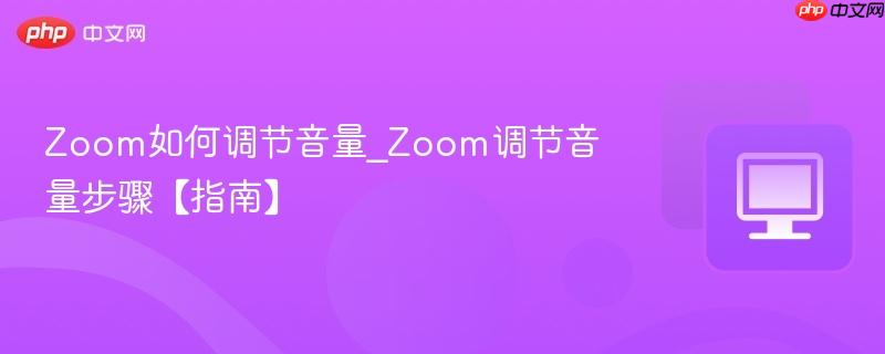 Zoom如何调节音量_Zoom调节音量步骤【指南】  第1张