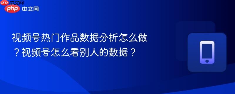 视频号热门作品数据分析怎么做？视频号怎么看别人的数据？  第1张