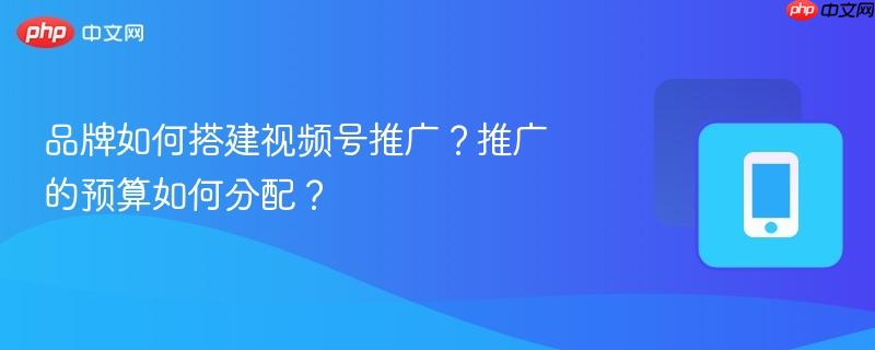 品牌如何搭建视频号推广？推广的预算如何分配？  第1张