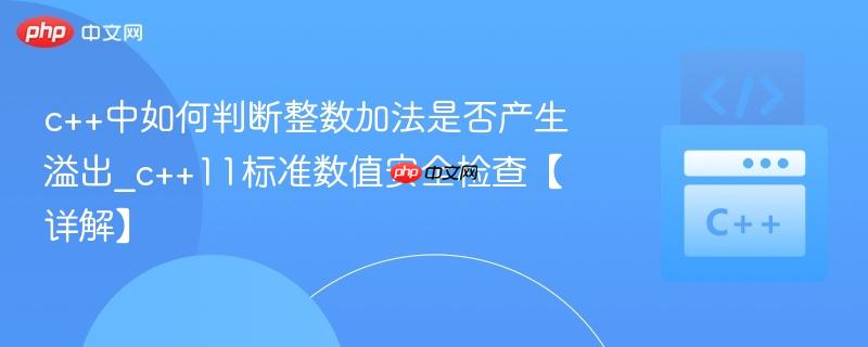 c++中如何判断整数加法是否产生溢出_c++11标准数值安全检查【详解】  第1张